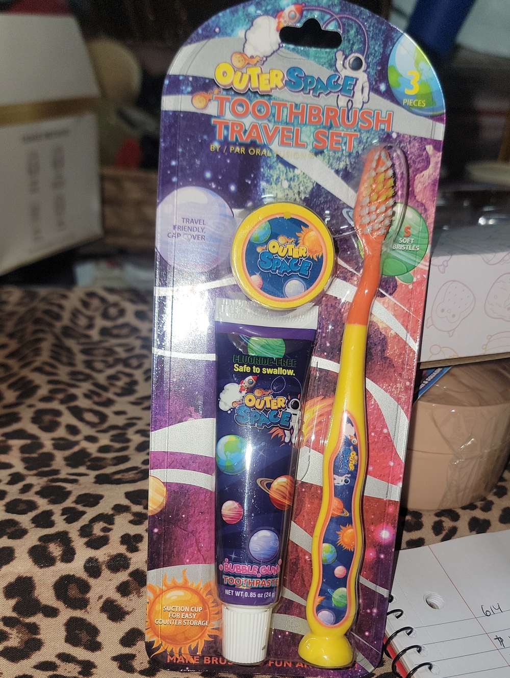 Kids Outer Space Toothbrush Travel Set Set Of 2!